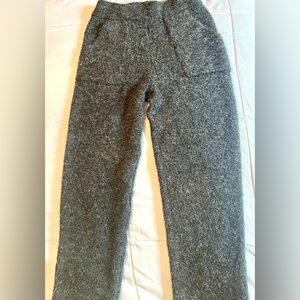 Le‎ Bon Shoppe Medium Gray Fuzzy Sherpa Wool Blend Cozy Pants-Women